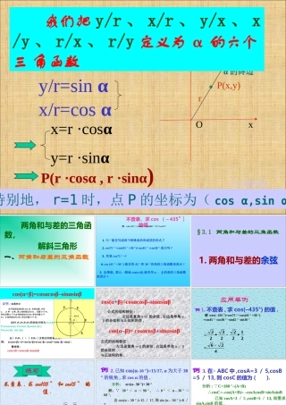 高中数学两角和与差的三角函数余弦ppt 课件