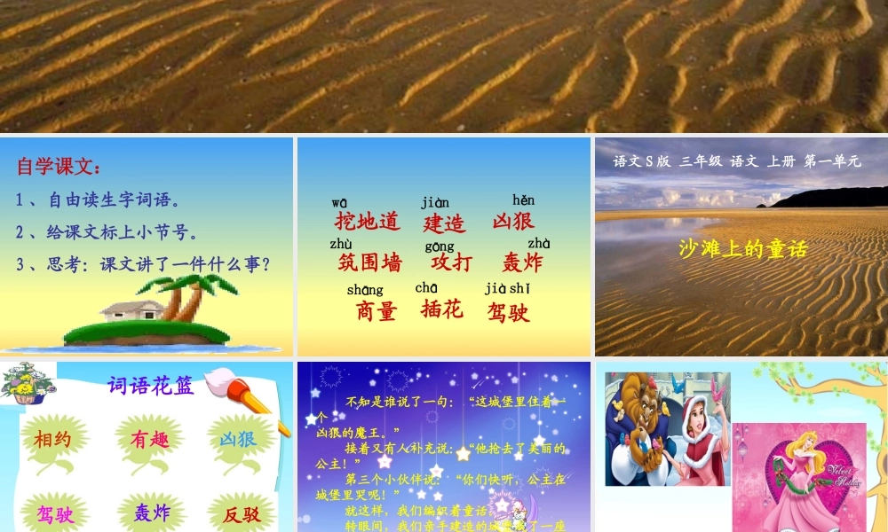 《沙滩上的童话》课件(语文S版三年级语文上册课件)