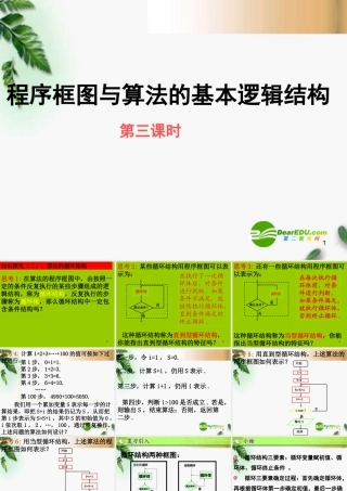 高中数学 第一章 程序框图与算法的基本逻辑结构第三课时 课件 新人教A版必修3 课件