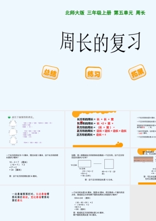 小学数学北师大2011课标版三年级周长的复习-(2)