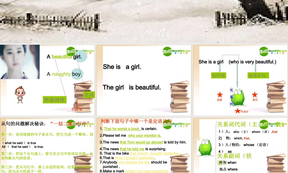 高考英语定语从句高考总结配有习题 新人教版 课件