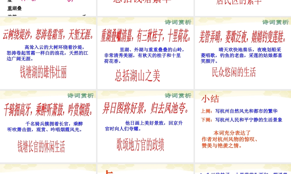 高中语文 第二单元复习教学课件 新人教版必修4 课件