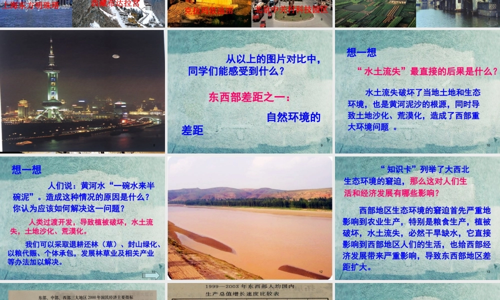 校八年级政治下册 第八课 第2框 东西部差距有多大课件 人民版 课件