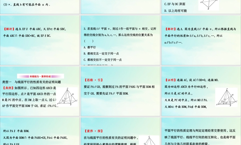 高中数学 第二章 点、直线、平面之间的位置关系 223 直线与平面平行的性质课件 新人教A版必修2 课件