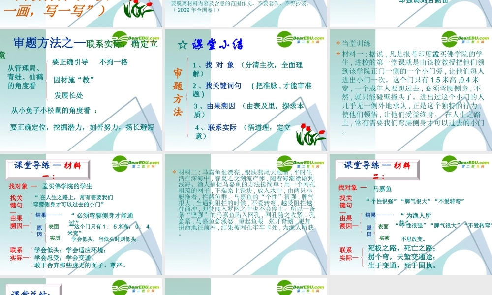 高中语文 新材料作文审题立意方法指导课件  新人教版 课件