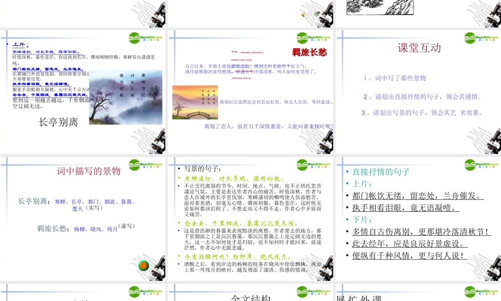高中语文 417(雨霖铃)课件3 粤教版必修3 课件