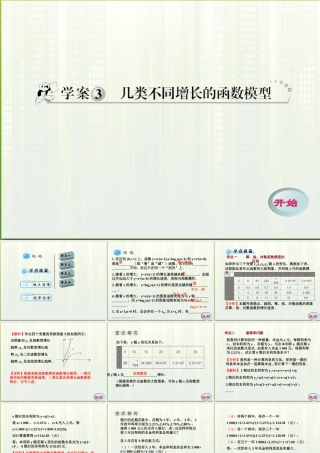高中数学 33 几类不同增长的函数模型课件 新人教A版必修1 学案-2