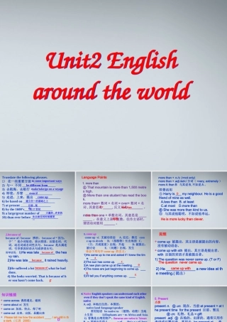 高中英语 Unit2 English around the world课件 新人教版必修1 课件