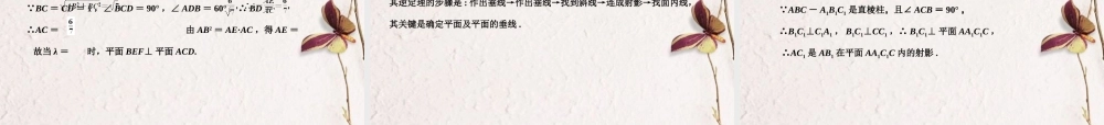 高三数学一轮复习 9.3 直线与平面的垂直课件 文 大纲人教版 课件