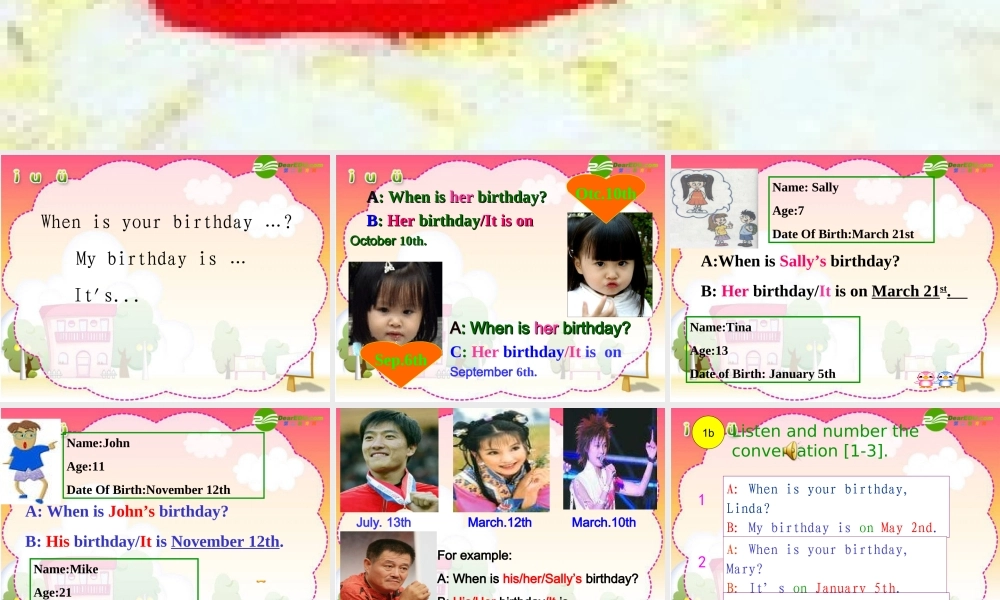 Unit8Whenisyourbirthday？课件-副本