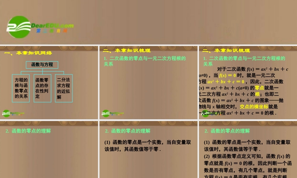 高中数学 第三章复习(一)课件 新人教A版必修1 课件