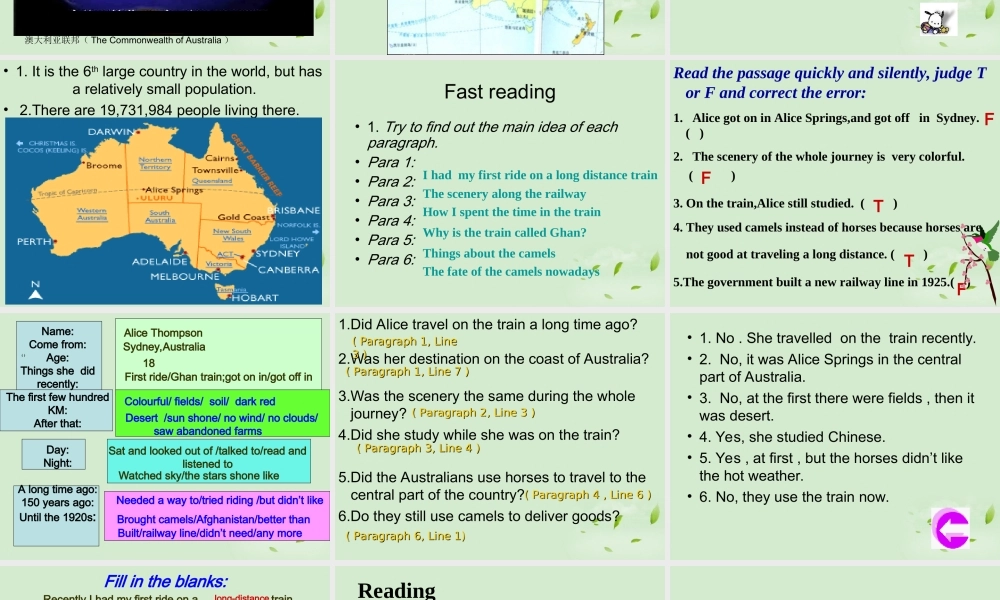 高中英语 Module3 Reading课件外研版必修1 课件