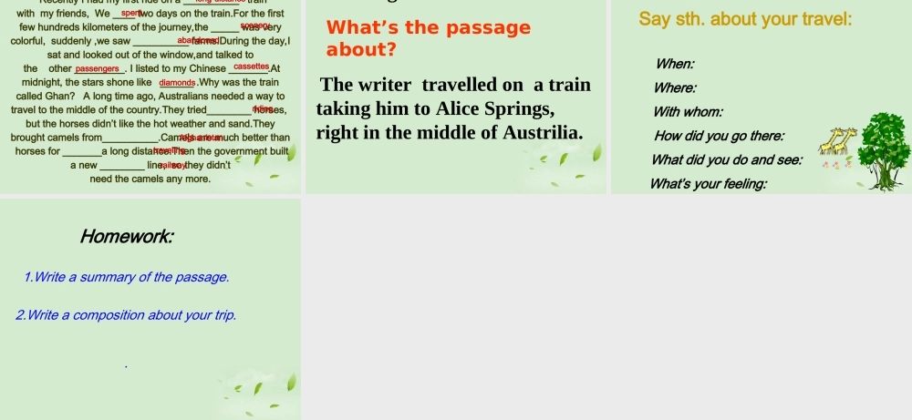 高中英语 Module3 Reading课件外研版必修1 课件