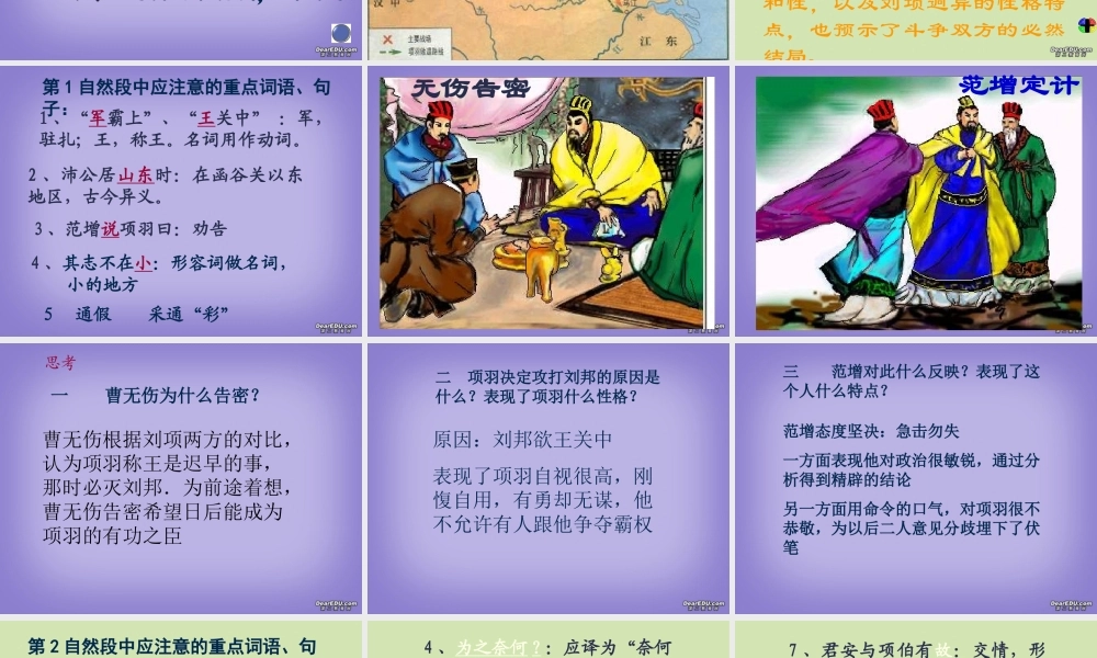 高二语文文言文教学课件 鸿门宴 粤教沪版 课件