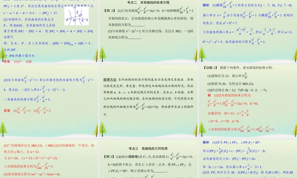 高考数学总复习 第2讲 双曲线课件