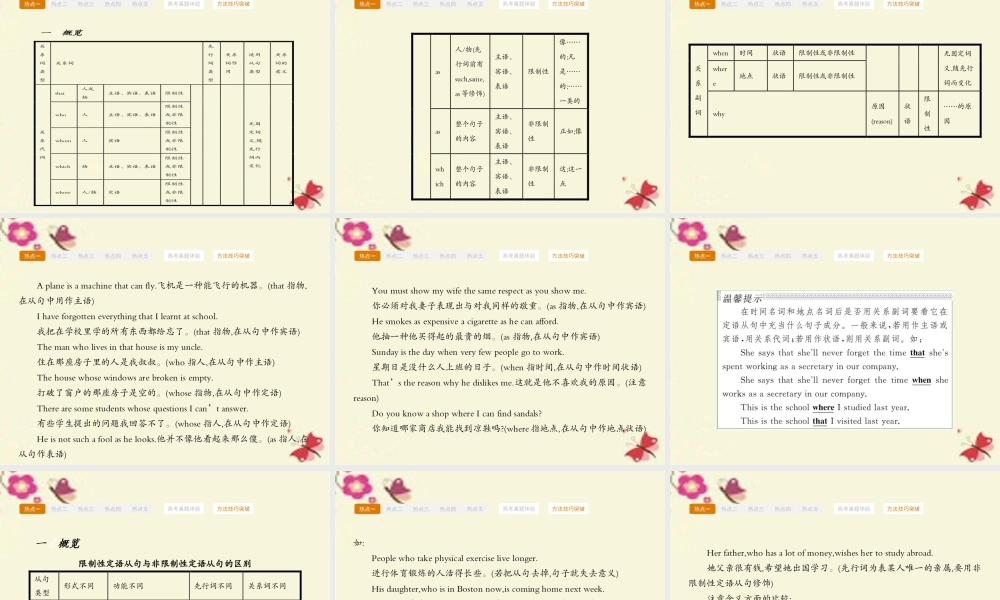 赢在高考高三英语二轮复习 专题九 名词性从句与定语从句课件