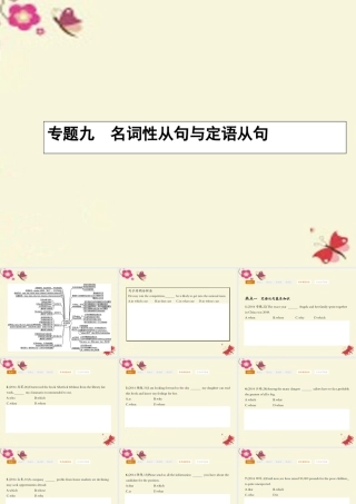 赢在高考高三英语二轮复习 专题九 名词性从句与定语从句课件