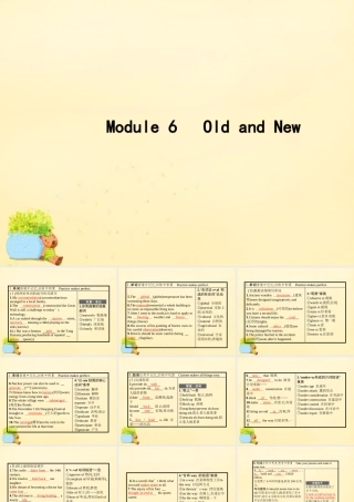 高优指导版高三英语一轮复习 Module 6 Old and New课件 外研版必修3 课件