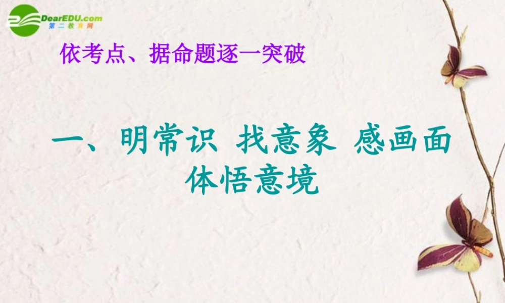 高考语文 明常识找意象感画用课件 新人教版 课件