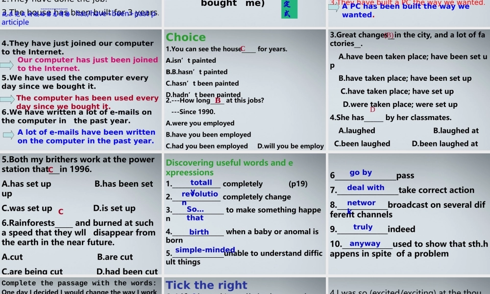 高中英语 Unit3 Learning about language课件 新人教版必修2 课件