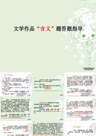 高考现代文文学作品 含义 题答题指导 新课标 人教版 试题