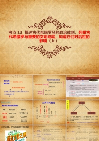 考点13-古希腊罗马的政治体制和文明成就