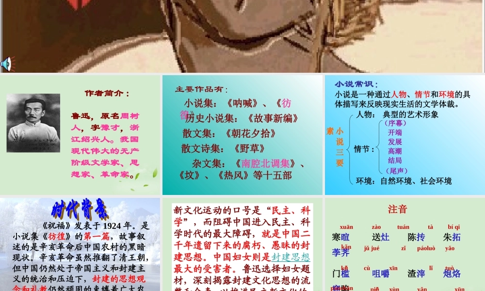 高中语文 (祝福)课件 苏教版必修2 课件