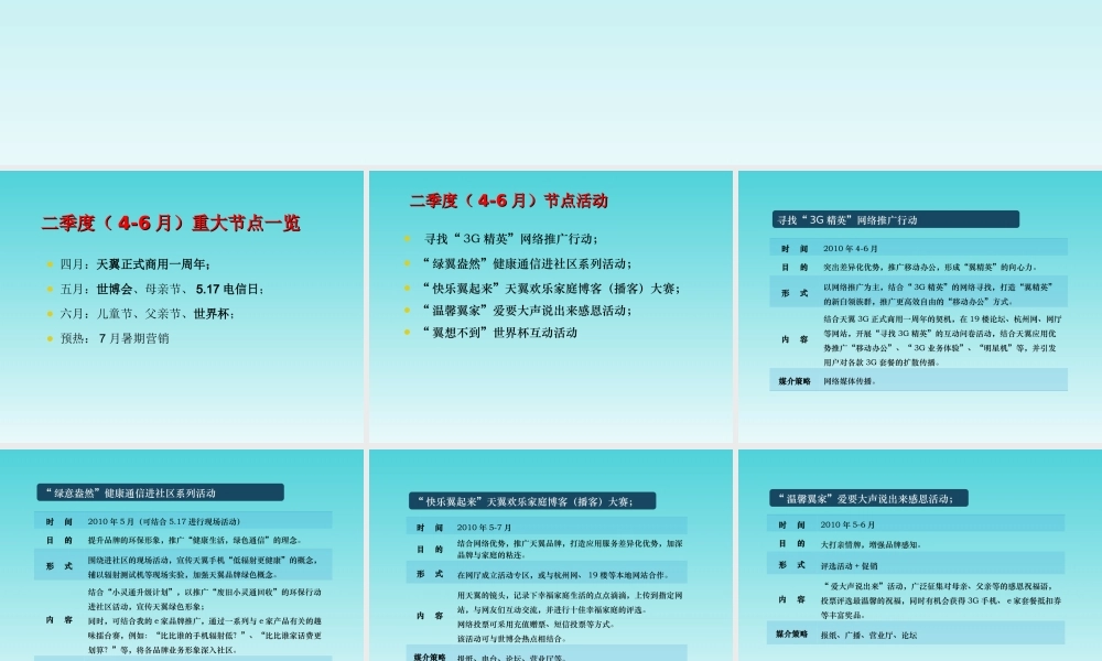 浙江电信第二季度节点营销策划活动