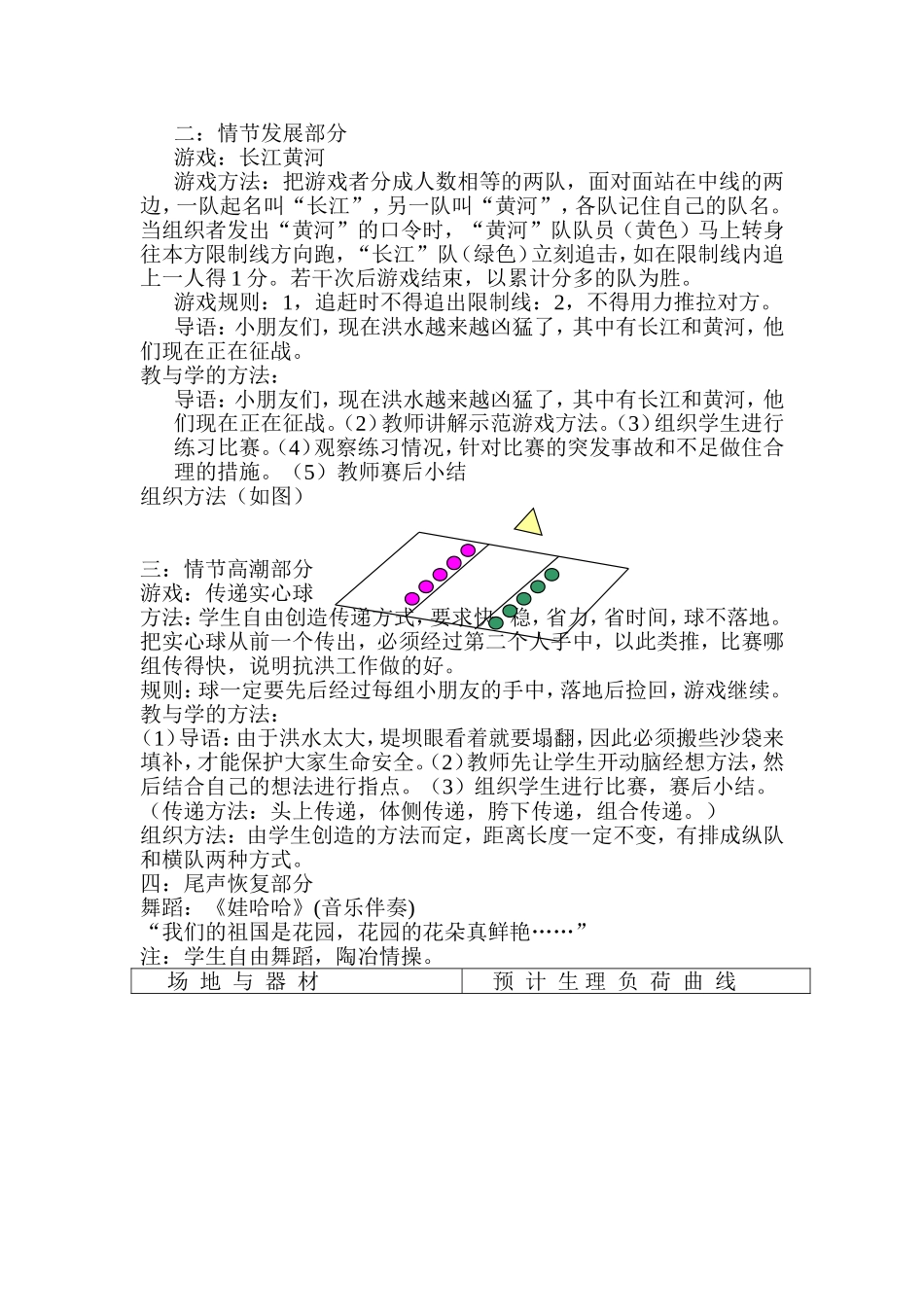 二年级体育教案(抗洪救险)_第2页