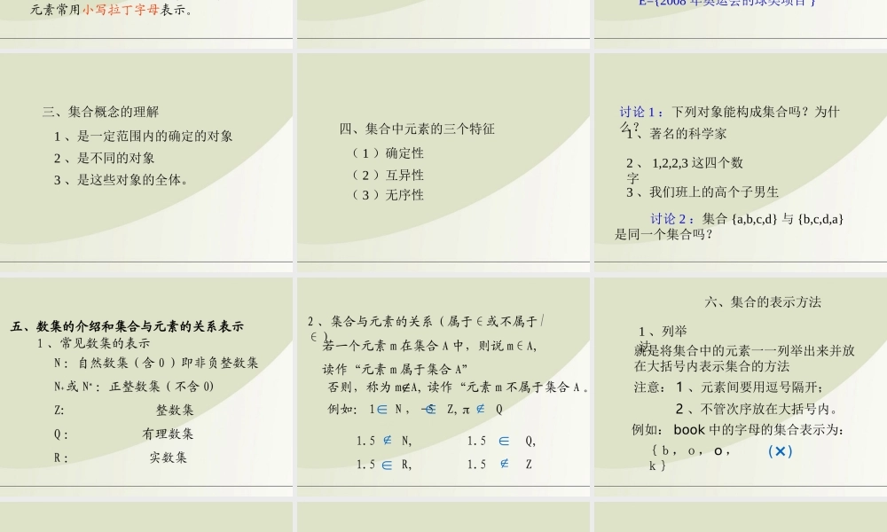 高中数学 11 集合与集合的表示方法课件 新人教B版必修1 课件