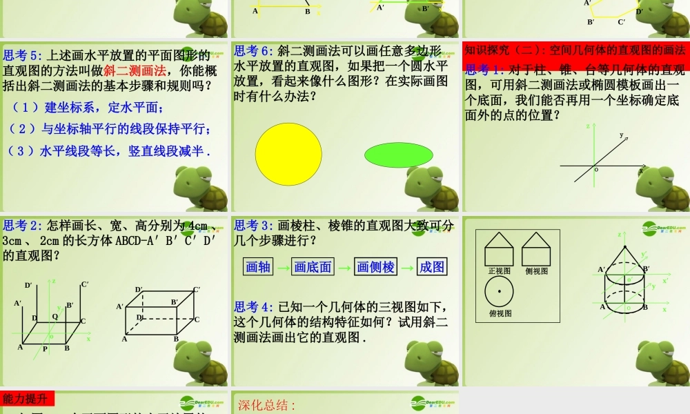 高中数学 空间几何体的直观图课件 新人教A版必修2高一 课件