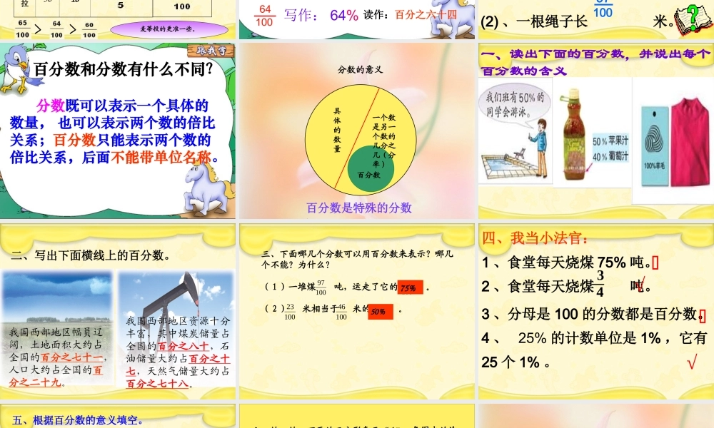 苏教版六年级上册数学《认识百分数》公开课课件PPT.