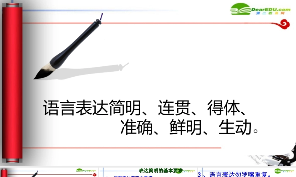 高考语文 语言表达简明、连贯、得体、准确、鲜明、生动课件