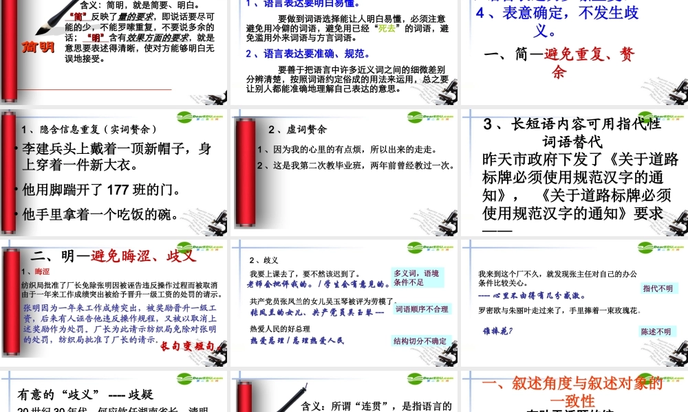 高考语文 语言表达简明、连贯、得体、准确、鲜明、生动课件