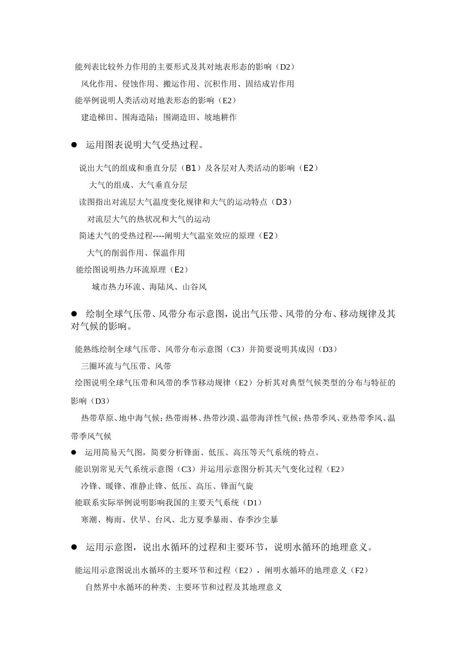 高考地理知能体系分解表(必修)_第3页