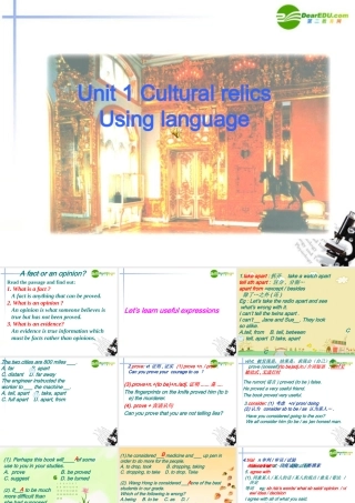高中英语 Unit1 Using Language课件 新人教版必修2 课件
