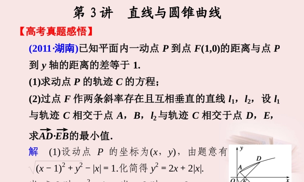 高考数学 二轮专题复习 专题5第3讲 直线与圆锥曲线课件