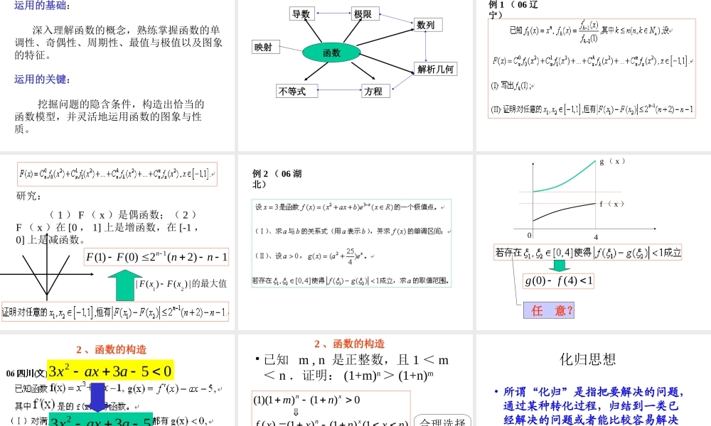 高考数学第二轮复习探讨之数学思想方法 ppt 试题
