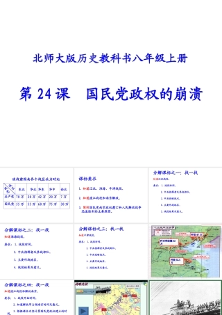 北师大版历史教科书八年级上册++第24课++国民党政权的崩溃(共15张PPT)