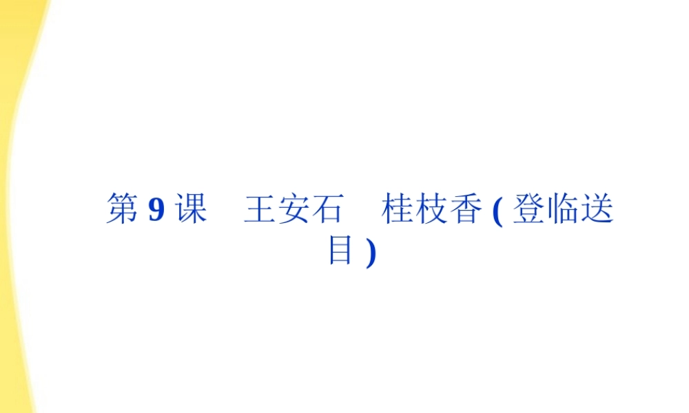 高中语文 39(王安石(桂枝香登临送目))精品课件 鲁人版选修唐诗宋词 课件