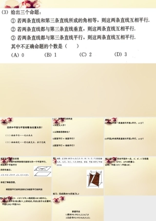 高中数学 222面面平行课件 理 新人教A版必修2 课件