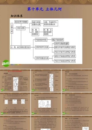 高考数学总复习 第10单元 立体几何课件(理)苏教版 课件