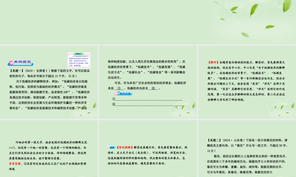 高考语文一轮复习 352 压缩语段 苏教版 试题