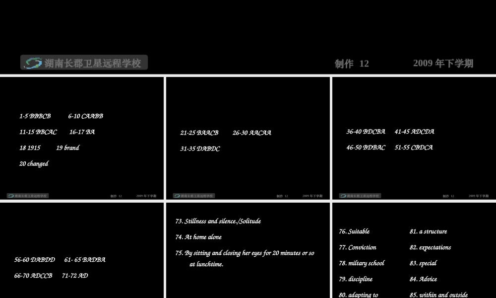 高中英语复习课件：英语报12期月考试卷二讲评新人教版 课件