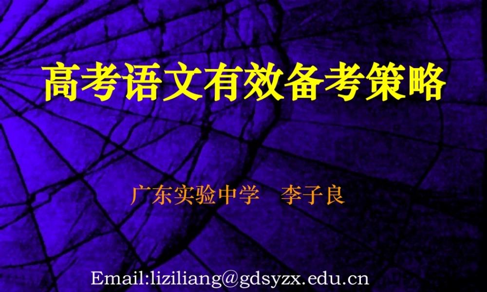 高考语文有效备考策略课件
