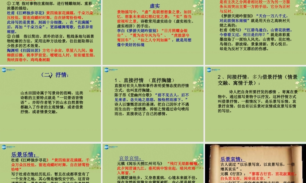 高中语文 田园诗明白赏析课件 新人教版必修5 课件