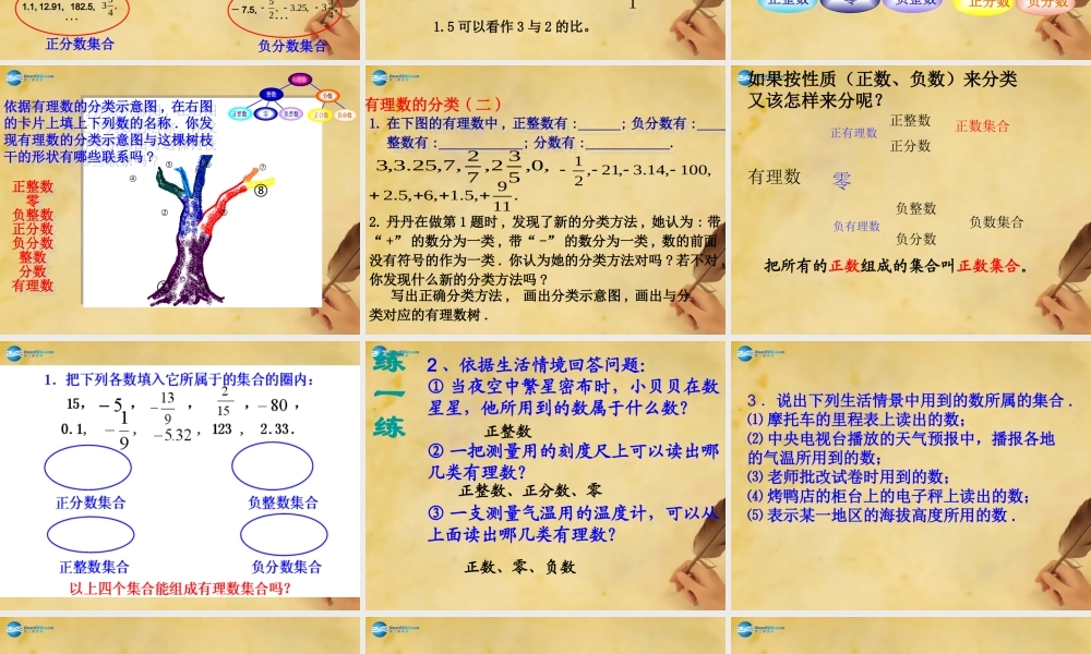 湖北省麻城市集美学校七年级数学上册 1.2.1 有理数课件 (新版)新人教版 课件