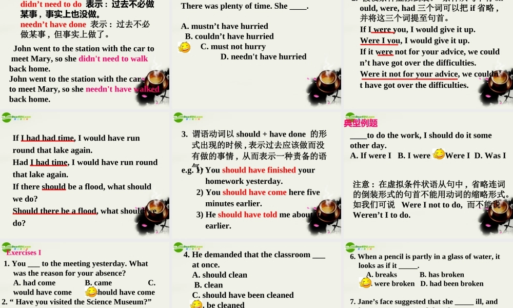 高中英语 Unit 2 Poems Grammar Subjunctive Mood课件 新人教版选修6 课件