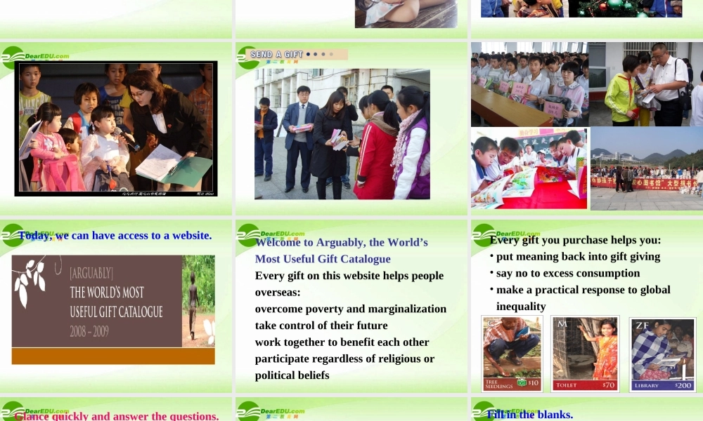 高中英语 Unit 4 Sharing-Extensive reading课件 新人教版选修7 课件