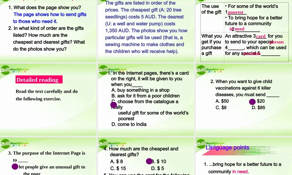 高中英语 Unit 4 Sharing-Extensive reading课件 新人教版选修7 课件